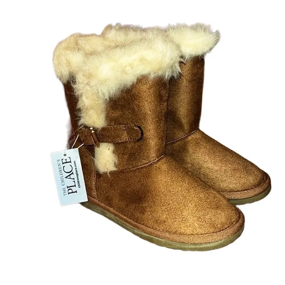 Children’s Place Girls Faux Suede Buckle Detail Booties